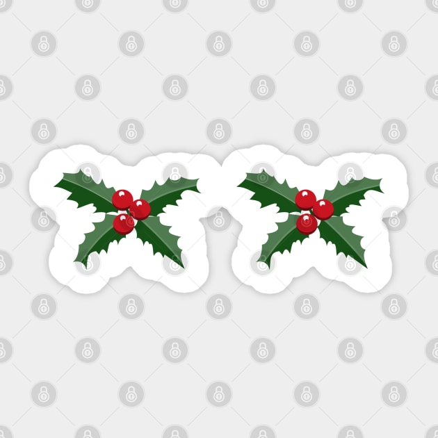 Funny Woman's Christmas Holly Sticker by mailboxdisco